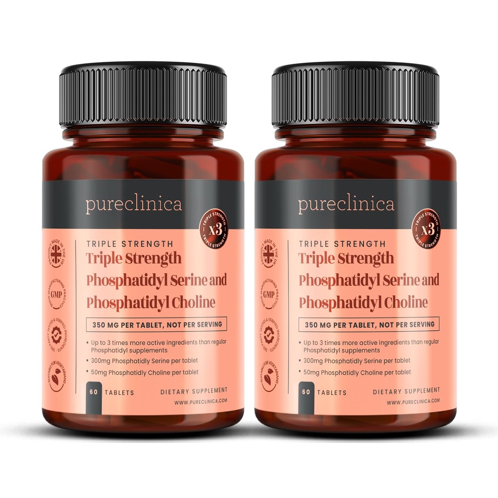 Triple Strength Phosphatylyl Serine og Phosphatidylcholin x 120 tabletter (2 flasker à 60 tabletter)