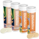 Drinklits Ginger- Lime & Orange Electrolyte Tablets (4) Tube Bundle Note 124; Daily Hydration Combo Pack Decious Natural Artists - 0g Sugar Shaves 124; 40 Servering - 10 tabletter Per Tube