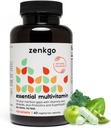 Zenkgo Multivitaminer + Organic Whole Foods + Probiotika til kvinder, støtter Immunitet, fordøjelse, energi, Gut Health, Vitaminer A, E, B6, B12, Vegan D3, K2 (MK- 7), Folate, Minerals, Superfoods (60Ct / 30Day)