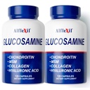 Premium Glucosamin & Chondroitin Nutritional Supplement - Sund Joint, Bone & Knee Support - Rich in MSM & Collagen - Organic Natural Ingredients - Made in USA - 120 Kapsler 2 Pack