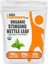 BulkSupplements.com Organic Stinging Nettle Extract Powder - Nettle Leaf Extract, Herbal Supplement - Vegan & Gluten Free, 750mg per Serving, 250g (8,8 oz) (Pack of 1)