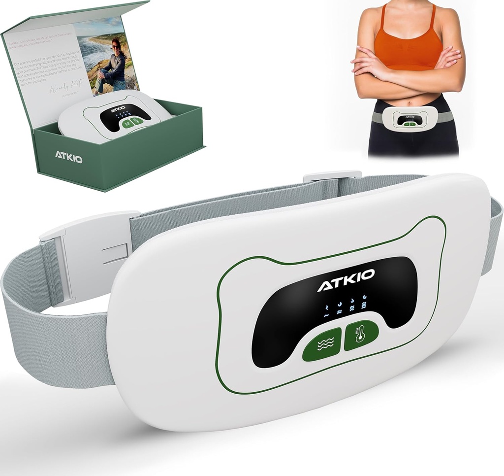 Bærbar varmelegemer for periode kramper - Periode varmelegemer for kramper - Mentral bælte Relief varmelegemer for kvinder - 6 Heat og Massage Modes - Ryg Pain Relief Electric Massager, FSA HSA Egnet