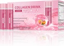 Collagen Drik med 6000 mg Marine Collagen Peptider, flydende Collagen Skud for kvinder Support Skønhed, Collagen Kosttilskud til hud, hår og negle Wellness, 0,85 Fl.Oz (25 ml) x30 Flasker, Blod Orange