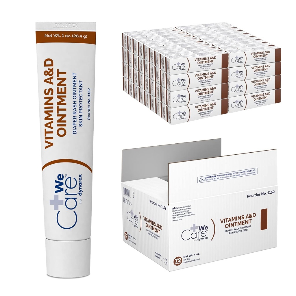 Dynarex 1152 Vitaminer A & D Salve, Hvid, 1 oz. tube, pakning med 72 stk.