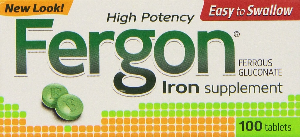 Fergon jerntilskud, tabletter, 100 greve (pakning med 3)