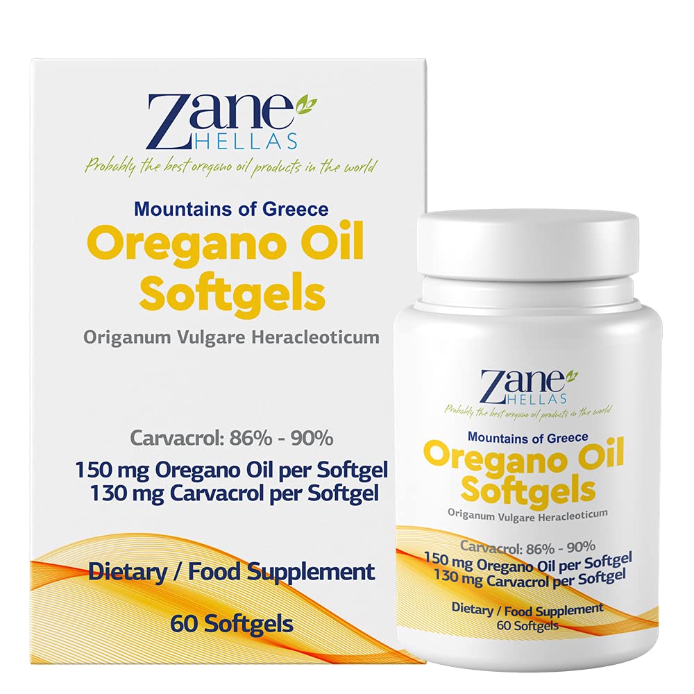 130 mg Carvacrol - 150 mg Oregano Oil pr. Verdens højeste koncentration Oregano Oil Capsule. Zane Hellas Oregano Oil. Softgel indeholder 30% græsk Essential Oil of Oregano. 60 Softgels.