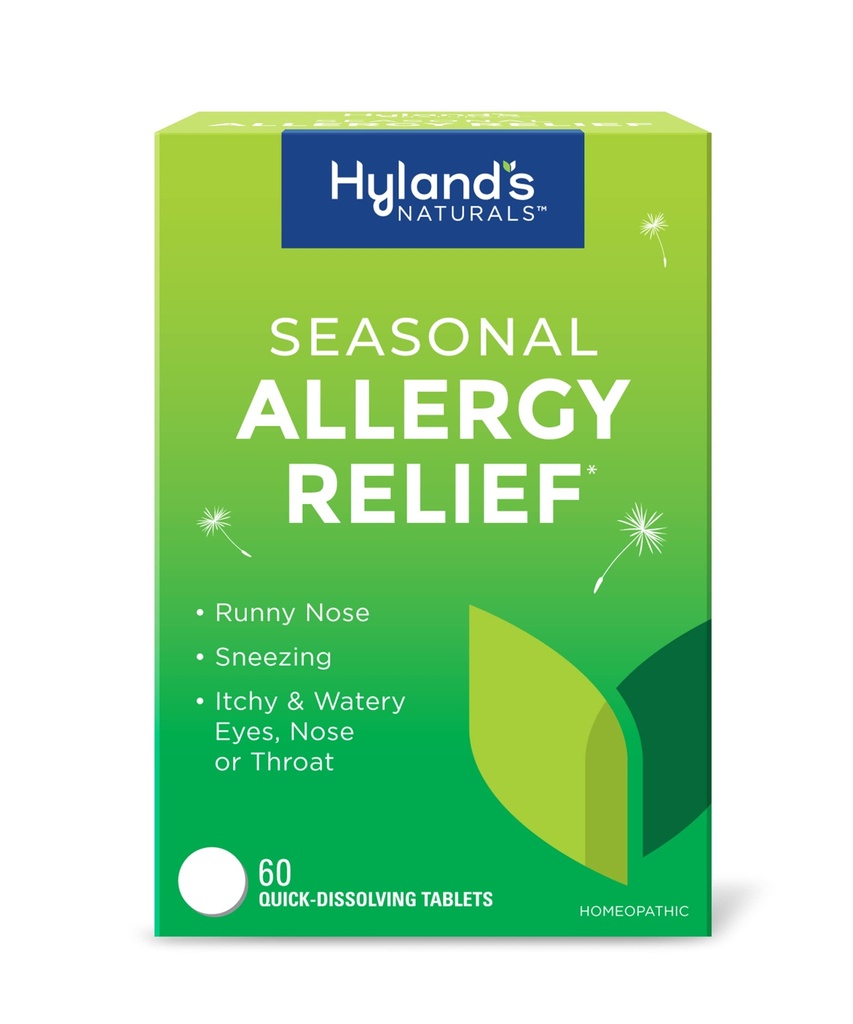 Hyland 's Indendørs og Udendørs, Ikke Drowsy Seasonal Allergy Relief Pills, For nysen, Runny Næse, Itchy og Watery Eyes, Næse eller Hals, Sikker og naturlig, Hurtig Opløsning Tablets, 60 Greve