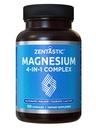 Zentastic Magnesium Complex 4- in-1 Supplement - Magnesium Glycinat, Malat, Taurat & Lactat - Chelated High Absorption for Nerves, Muscles, Bones & immunsupport - 120 Kapsler