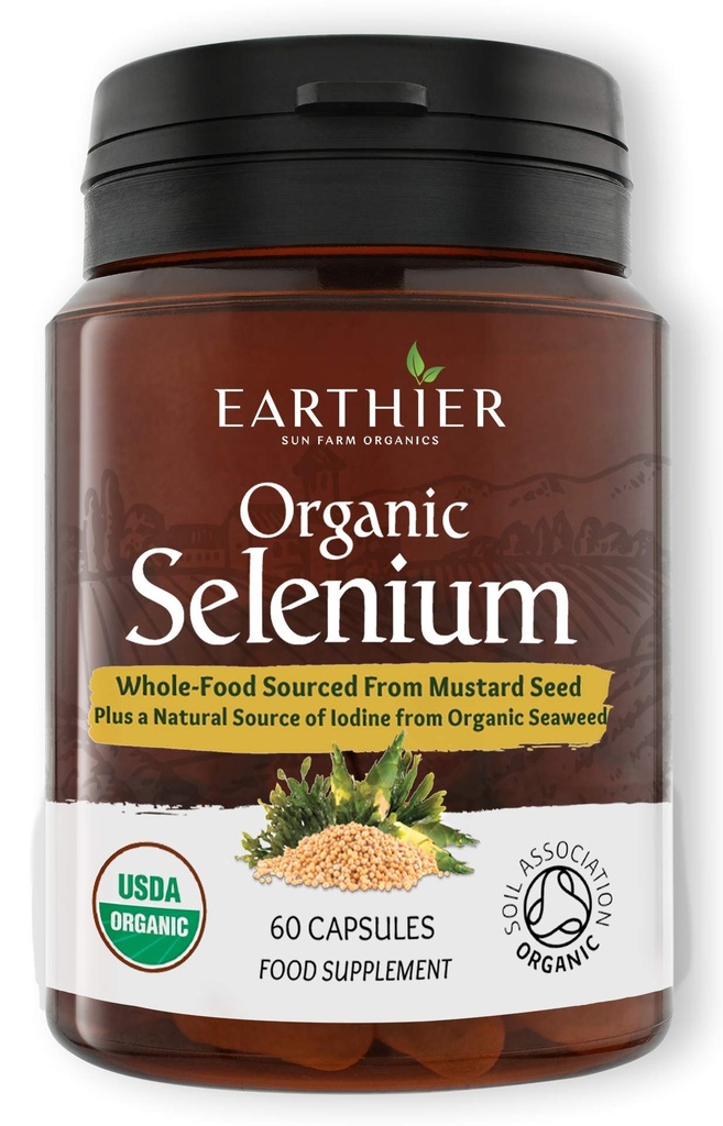 Organic Selenium 200 mcg med jod og silica Alle fra Certified Organic Whole Foods - To måneders forsyning