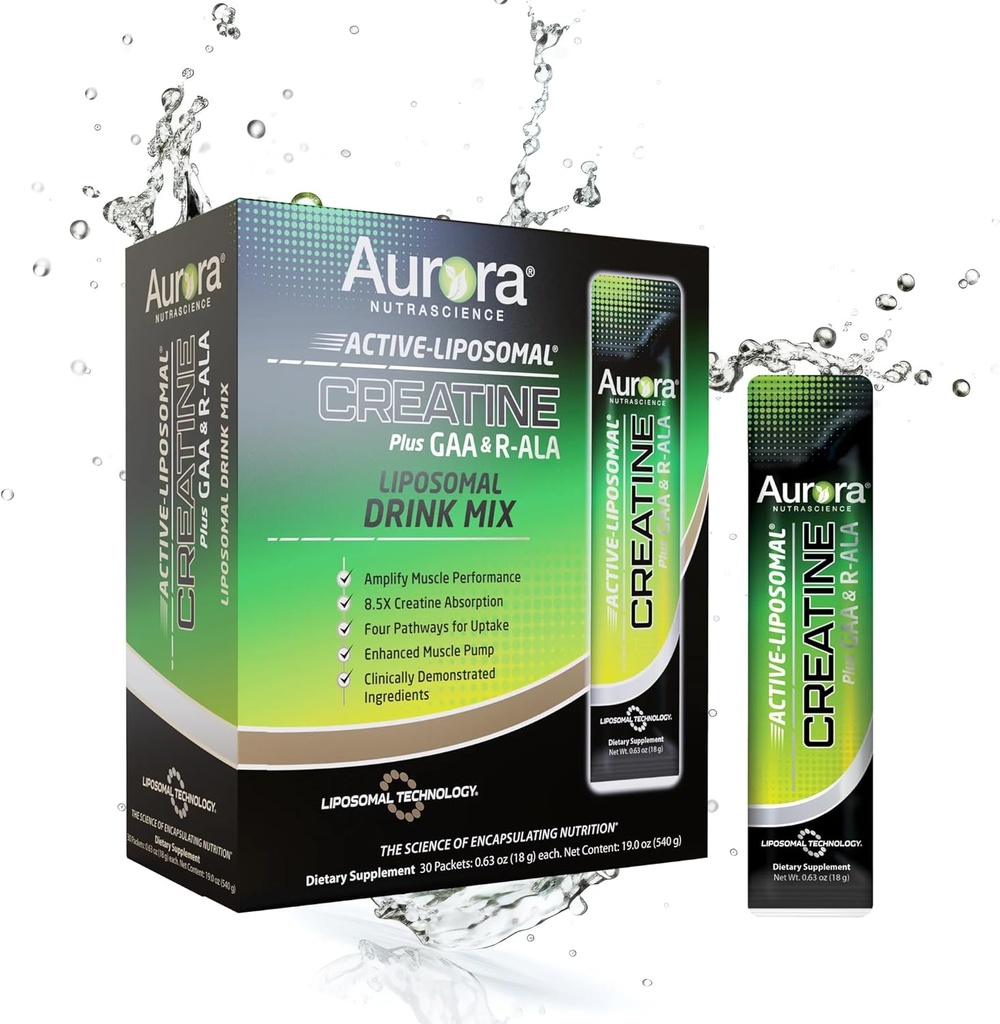 Aurora Nutrascience Active Liposomal ®, Creatin Plus GAA & R- ALA, 30 Pakninger, 0, 63 oz (18 g) Hver