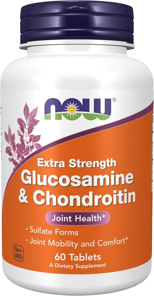 Now Foods Supplements, Glucosamin & Chondroitin Extra Strength, Sulfate Forms, 60 tabletter