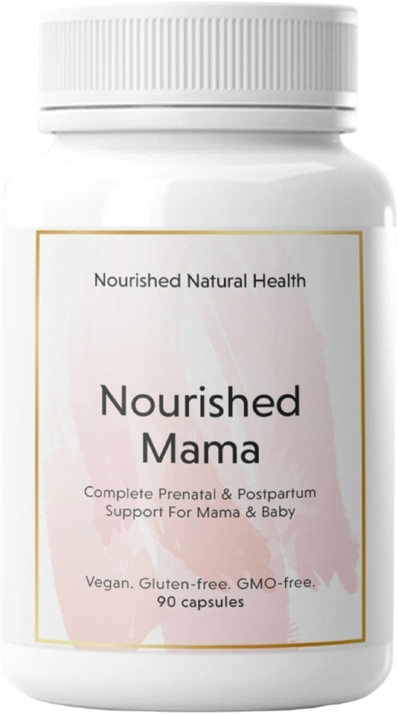 Nourised Mama Prenatal Multi Vitamin - Vegan Multivitamin til Preconduction, Graviditet, Postpartum og Amning Support - Iron- Free with Methylerede Folate & High Dosis Cholin - 90 Kapsler