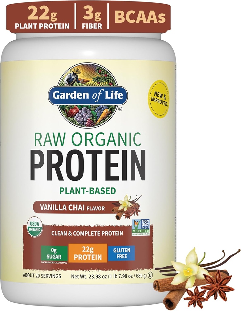 Have Organic Vegan Protein Powder, Plant Based & BCAA, Organic Protein Powder with Probiotics & Enzymes, Non- GMO, Gluten- Free Lactose Free, Vanilla Chai, 1,2 LB
