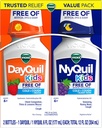 Vicks Kids DayQuil & NyQuil Cold & Cough Relief Liquid Co- Pack, Gratis af kunstige farvestoffer & sukker, Multi- symptomlindring af hoste, nysen, Runny Næse, Mucus, og Chest Congestion, for alderen 6 +, 2x6oz