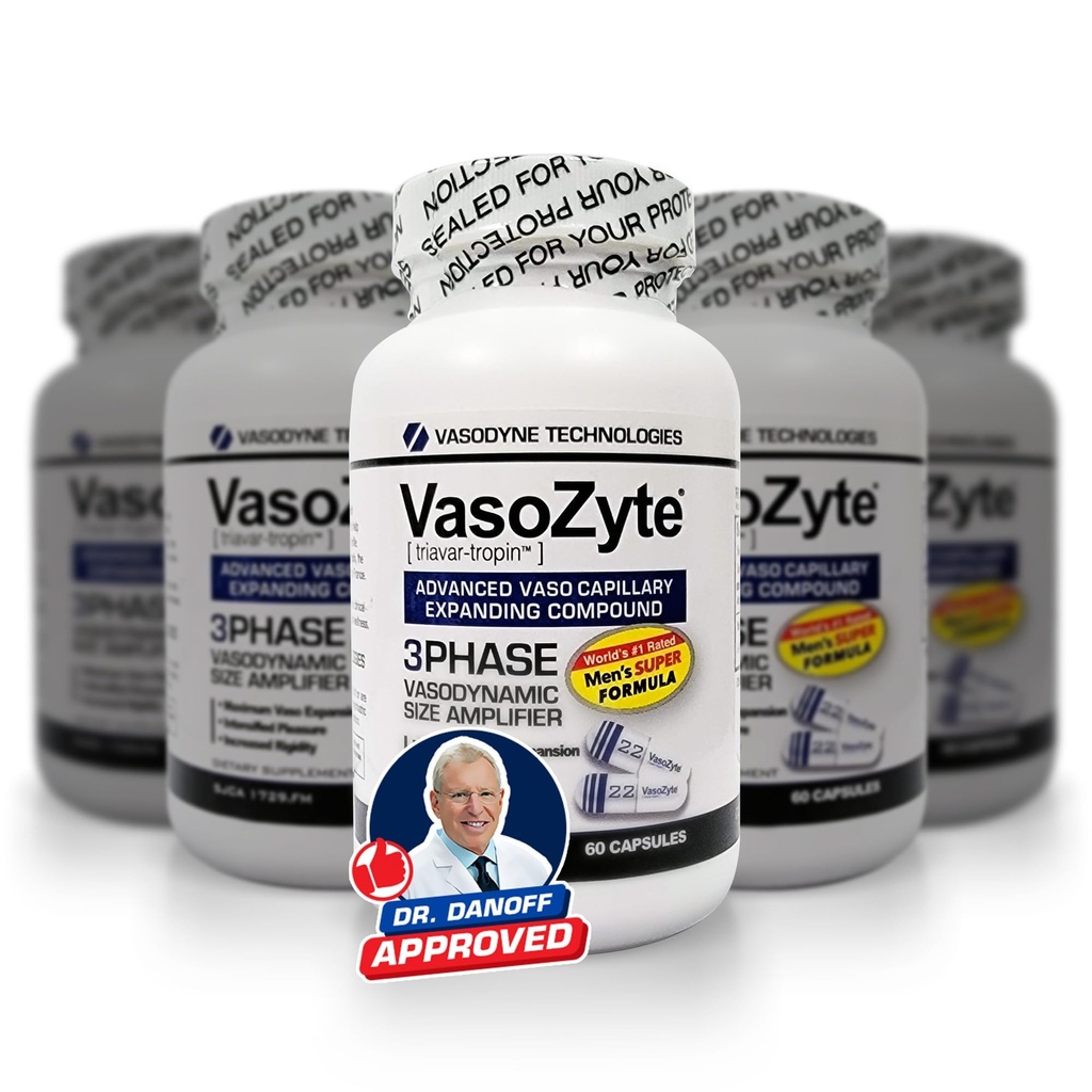 Generisk VasoZyte 5 flasker - Understøtter nitrogenoxid og sund blodgennemstrømning - med vores eksklusive formel Featuring Oligopin, og vores krystal Ren Extraction Process - for Well- Being - 5 måneders levering