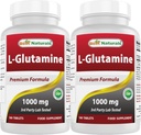Bedste Naturals L- Glutamin 1000 mg 180 tabletter (180 greve (pakke med 2))