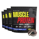 COLOSSAL LABS Muscle Whey Protein Flavored Protein Powder, 25. 000mg Aminosyrer / servering, koldfiltret (Packaging May Vary) (20 Pund (pakke med 4), Cookies & Cream)