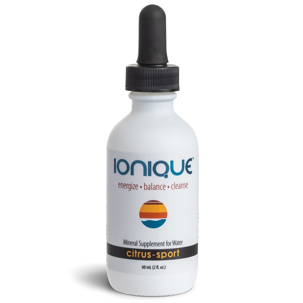 NY Ionique Mineral supplement til vand - Magnesium, Trace Mineral & Electrolyte Hydration System, Support for Migræne, Forstoppelse, Brain Fog, Muskelkramper, søvn, En 2 oz flaske flydende dråber