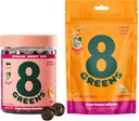 8Greens Daily Green Gummies og Lollipops, Energi & Immunstøtte, Gluten- Free, Vegan, Non- GMO, Ingen kunstige farver & flavors