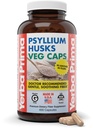 Yerba Prima Psyllium Husks Veg Caps, 400 Kapsler (625 mg) - Vegan, Non- GMO, Gluten Free, Colon Cleanser, Daily Fiber Supplement for Gut Health & Regularity