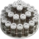Månedlig Pill Flaske Organizer Caddy - 31 Nummereret Full- Size Pill Flasker w Child- Proof Lids for hver dag i måneden - Clear Rack og let at bruge til daglig dosis af medicin vitaminer og kosttilskud