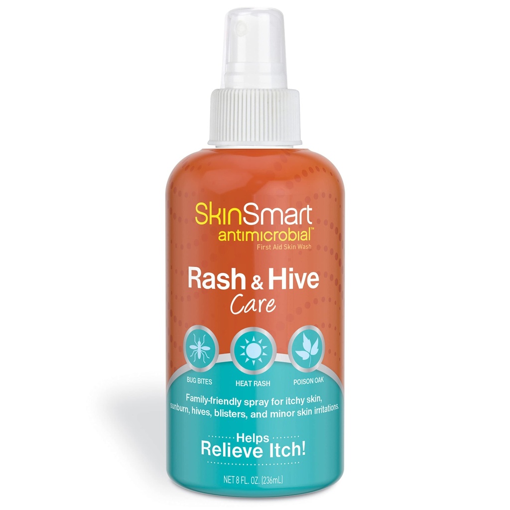 SkinSmart Antimikrobielt udslæt og Hive Care, Førstehjælp hudvask, 8 oz Spray flaske