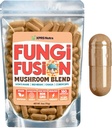 XPRS Nutra Fungi Fusion Mushroom Blend Capsules - 180 Greve (90 dages forsyning) Premium Blend of Lions Mane, Reishi, Chaga, Cordyceps Kapsler til støtte Mental Klarhed, Cognition, Energi og Immunitet