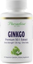 Paradise Herbs Ginkgo Biloba Extract, Super Potent, Ultra Pure, Vegan, Ikke GMO, Gluten Free, 120 Vegetariske Kapsler