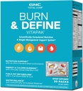 GNC Total Lean Burn og Definer VitaPak Program for mænd og kvinder, 5-in-1 Pack for energi, Weight Management, Calorie Burn, immunforsvar, vandbalance, 30 Servering