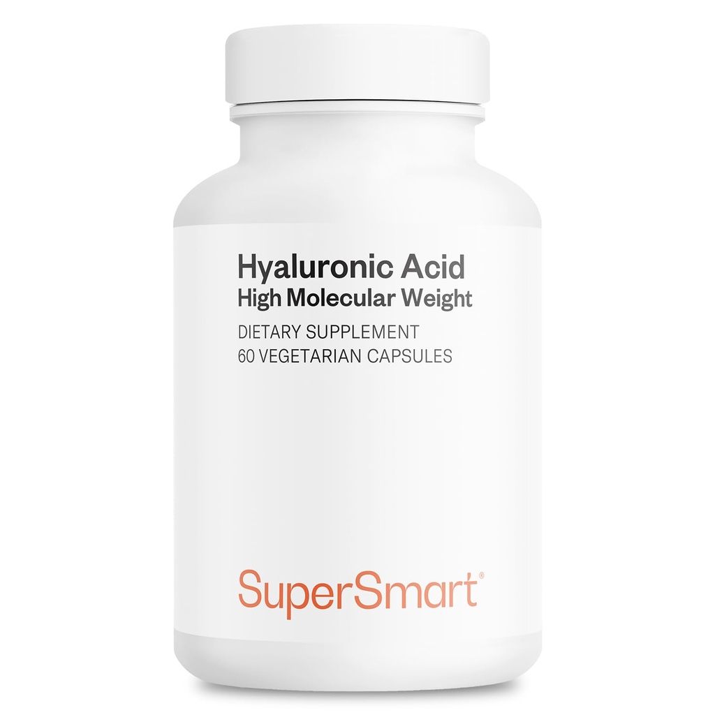 Supersmart Hyaluronsyre Supplement 300mg per dag (natriumhyaluronat) - høj molekylvægt 1,2 millioner daltons