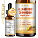 Glucosamin Chondroitin MSM Liquid Drops FSA- HSA - Joint Support Supplement for Mobility, Flexibility & Bones Chondroitin Sulfate Supplement Turmerisk, Quercetin, Bromelain, MSM Oil 2 FLLOZ
