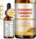 Glucosamin Chondroitin MSM Liquid Drops FSA- HSA - Joint Support Supplement for Mobility, Flexibility & Bones Chondroitin Sulfate Supplement Turmerisk, Quercetin, Bromelain, MSM Oil 2 FLLOZ