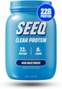 SEEQ Clear Protein Powder - Blue Razz Freeze - 25 Serveringer - 22g Clear Whey Protein Isolate - Zero Sugar - 0g Lactose - Allergen Friendly - GLP1 Support - Bone Health - Muscle Post Workout Inddrivelse