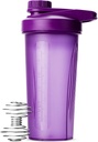 Pen- shaker flasker til proteinblandinger med Twist Cap, 28 oz, lilla protein shaker flaske med wire Whisk Ball, mixer flaske