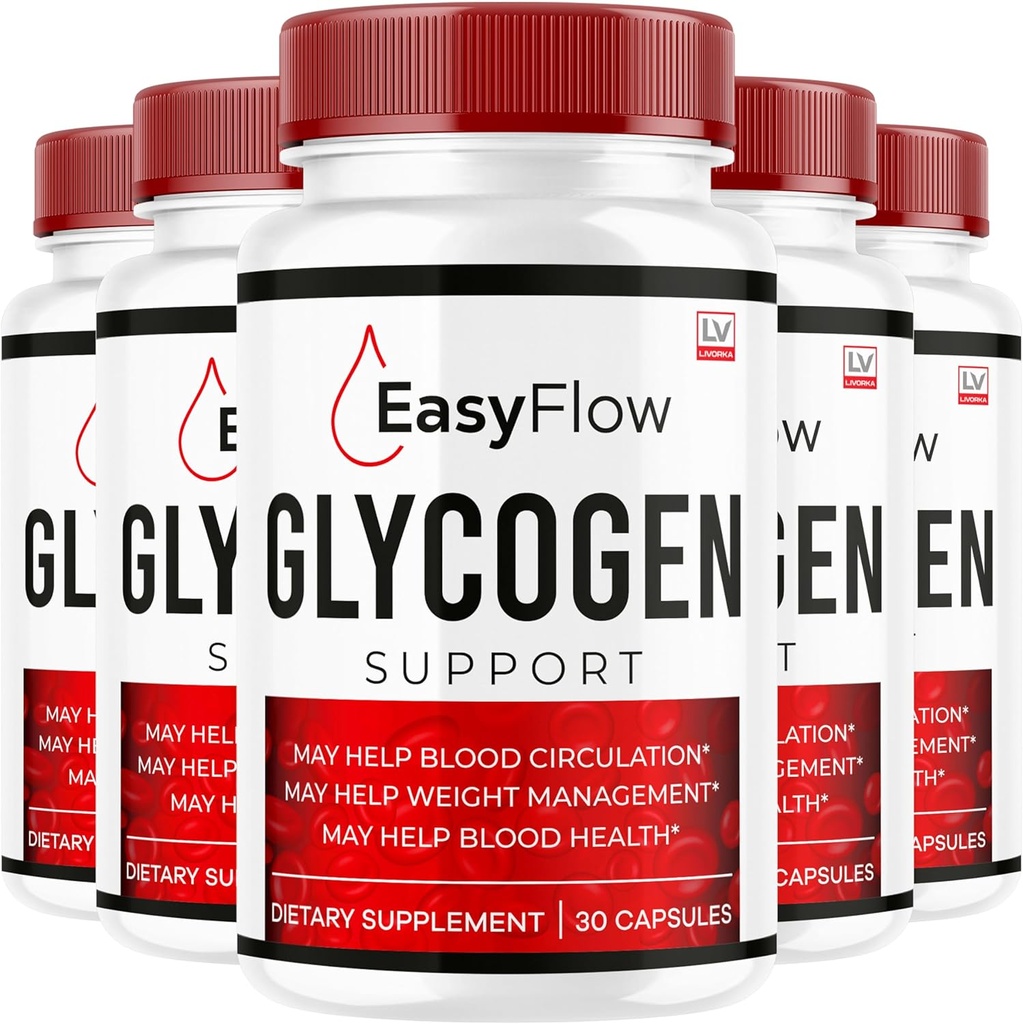 (5 Pack) Easy Flow Glycogen Support - EasyFlow Glycogen, Easy Flow, Easy Flow Glycogen Supplement, Glycogen Support Easy Flow, Easy Flow Glycogen, Glycogen Easy Flow, 150 Capsules For 5 Months