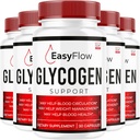 (5 Pack) Easy Flow Glycogen Support - EasyFlow Glycogen, Easy Flow, Easy Flow Glycogen Supplement, Glycogen Support Easy Flow, Easy Flow Glycogen, Glycogen Easy Flow, 150 kapsler til 5 måneder