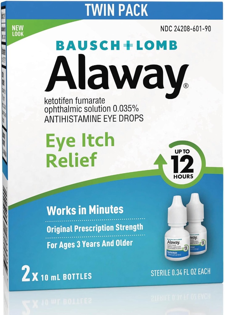 Alaway Antihistamin, Eye Itch Relief Drops, Twin Pack, 0,34 fl oz Hver