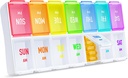 ZIKEE Rainbow Weekly Pill Organizer 2 gange en dag for nem sporing, AM PM Pill Case, Stor 7 dag Pill Box to gange om dagen, BPA- Gratis Medicin Organizer til piller, vitaminer, fiskeolier, kosttilskud