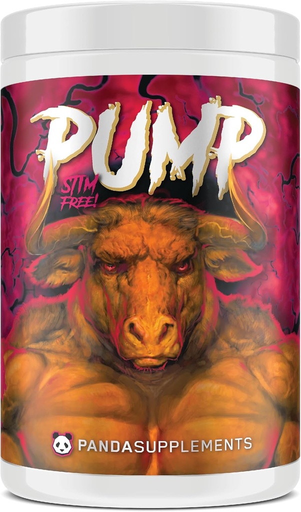 Underground Bio Labs Panda Supps Pump: Stimulant- Free Pre- Workout, No- Clump Formel w / 10G L- Citrullin Malate, Alpha GPC, Lions Mane, CognatiQ ™, AmentoPump ™ 40 Scoops (Sweet Black Cherry)