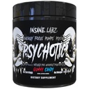 Insane Labz Psykotisk Black Edition Mid Stimulant Pre Workout Powder, Energy Focus Pumper, læsset med Creatin Beta Alanine Taurine fueled by AMPiberry, 35 Serveringer (Gummy Candy)