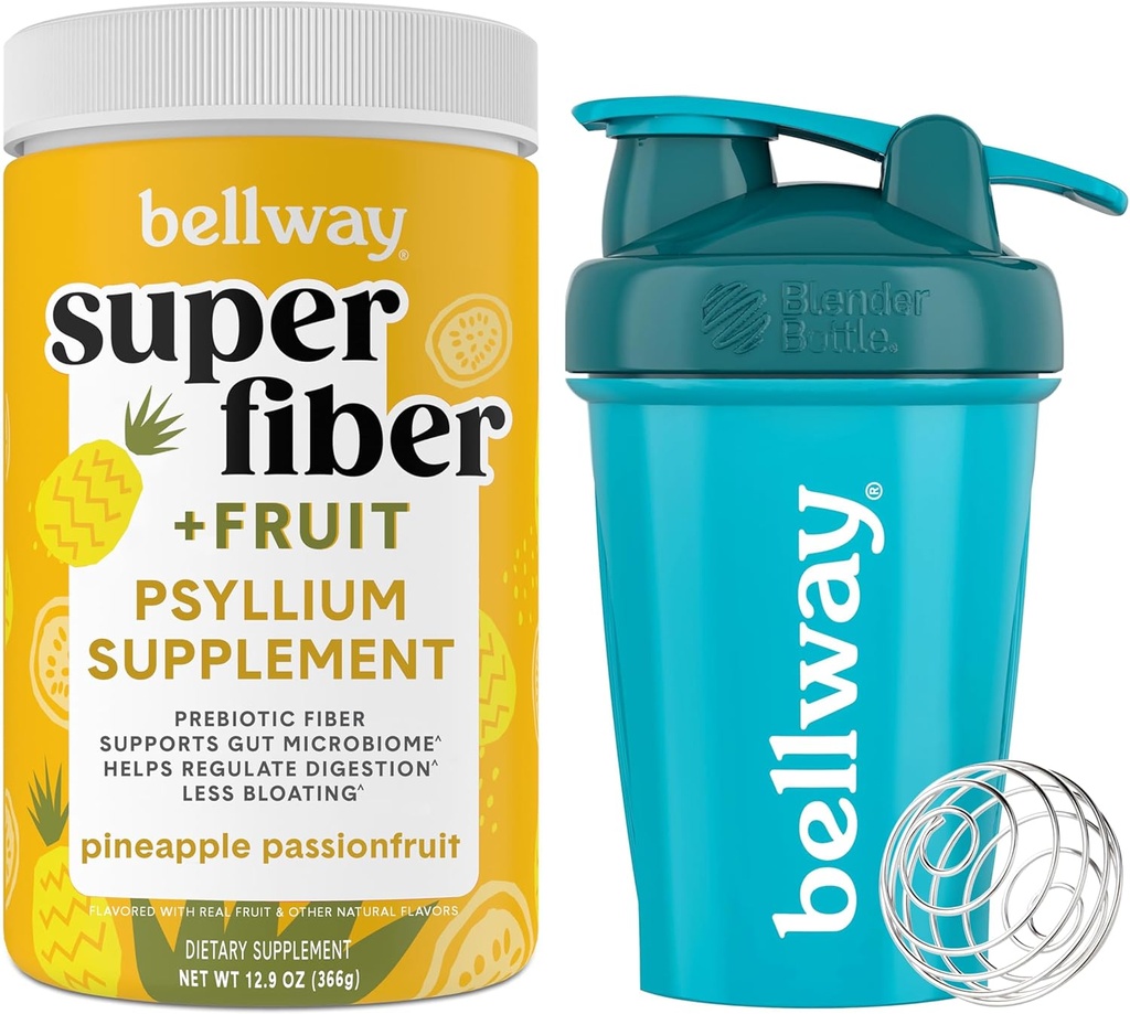 Bellway Super Fiber Powder + Frugt, Ananas Passion Fruit Shaker Flaske Bundle