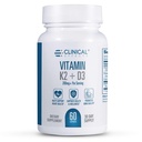 Kliniske effekter Vitamin K2 + D3 - K2 + D3 Vitamin supplement med Bioperine Black Pepper Extract og Calcium til ben og hjerte Health Support - 60 kapsler - Max Absorption - Made in USA