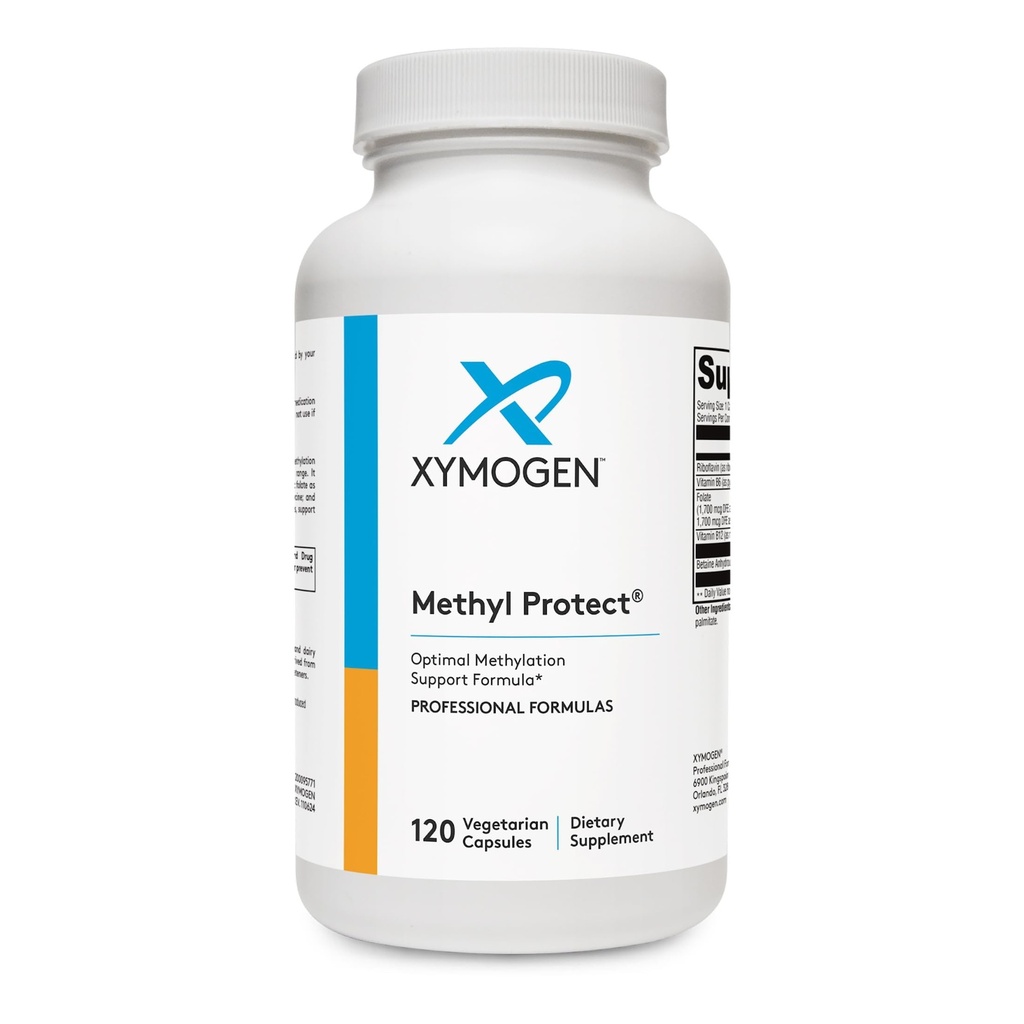 XYMOGEN methylbeskyttelse - Optimal methylering Formel med methylfolat, vitamin B12 (Methylcobalamin b12), Riboflavin + B6 Vitamin - Kognitiv, homocystein + Heart Health Kosttilskud (120 kapsler)