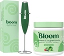 Bloom Nutrition Superfood Green Powder, fordøjelsesenzymer med Probiotika og Prebiotika, Gut Health, Bloating Relief, Original + Milk Frother høj drevet hånd mixer