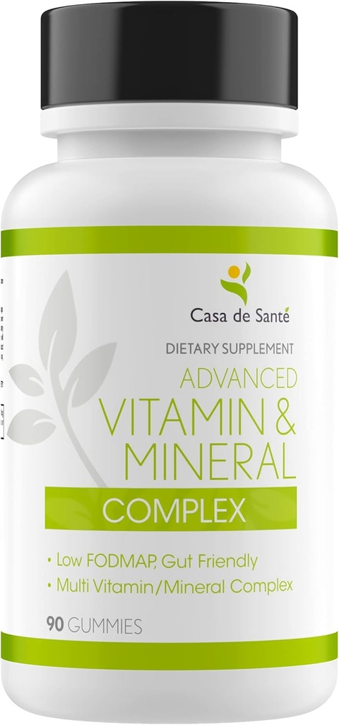 Casa de Sante Advanced Vitamin & Mineral Gummies, Low FODMAP Certified| GLP1, IBD, IBS, SIBO or Malabsorption Nutritional Support| Colitis Supplements| Gut Friendly, No Bloating