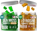 Irish Sea Moss & L- Tyrosine Gummies - L Tyrosine Supplement, Sea Moss Gummies for voksne, Kids - Focus Gummies, Irish Sea Moss Bladerwrack Burdock Root - 60 L- Tyrosine, 60 Irish Sea Moss Gummies