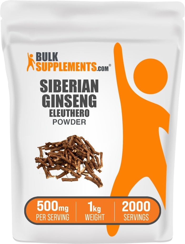 Bulkadditions.com Eleuthero Powder - Sibirisk Ginseng Powder, Eleutherococcus senticosus, Ginseng Herbal Supplement - Gluten Free, 500mg per servering, 1kg (2,2 lbs) (Pack of 1)