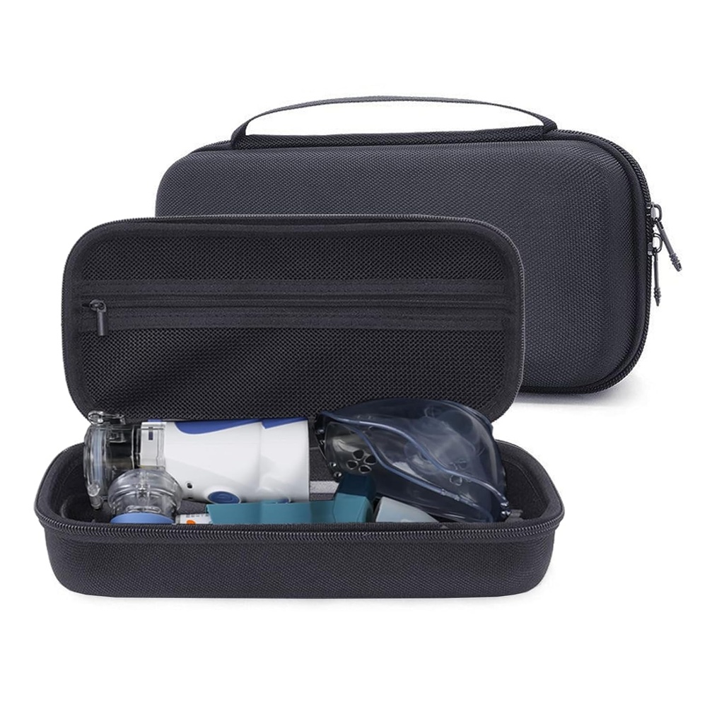 Transportsag Rejse Organize Bag Holder Kompatibel med Nebulizer Machine, Astma Inhaler plads til børn og voksne, Ventolin Masker, Allergi Medicin, Mask