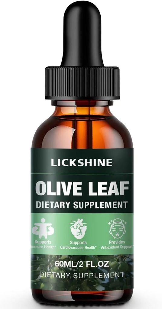 1 Pack 1000MG Olive Leaf Liquid Extract - Organic Olive Leaf Drops Supplement Tincture for better Absorption - Immun & Heart Support Gluten- Free, Non- GMO, Vegan, 2 Fl Oz