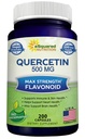 aSquared Nutrition Quercetin 500 mg supplement - 200 kapsler - Quercetin dihydrat til støtte af kardiovaskulær sundhed - Max Strength Powder Complex piller til at hjælpe med at forbedre immunrespons
